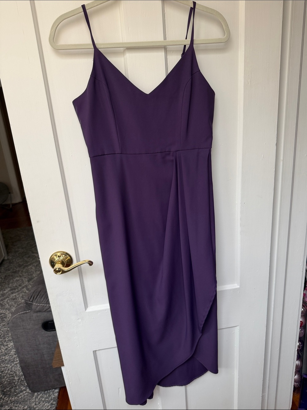 Amazon Purple Spaghetti-Strap Midi Dress